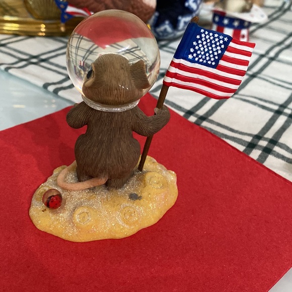 Fitz and Floyd - Charming Tails "You're Out of This World"🐭🧀🇺🇸❤️🤍💙 - Picture 2 of 7